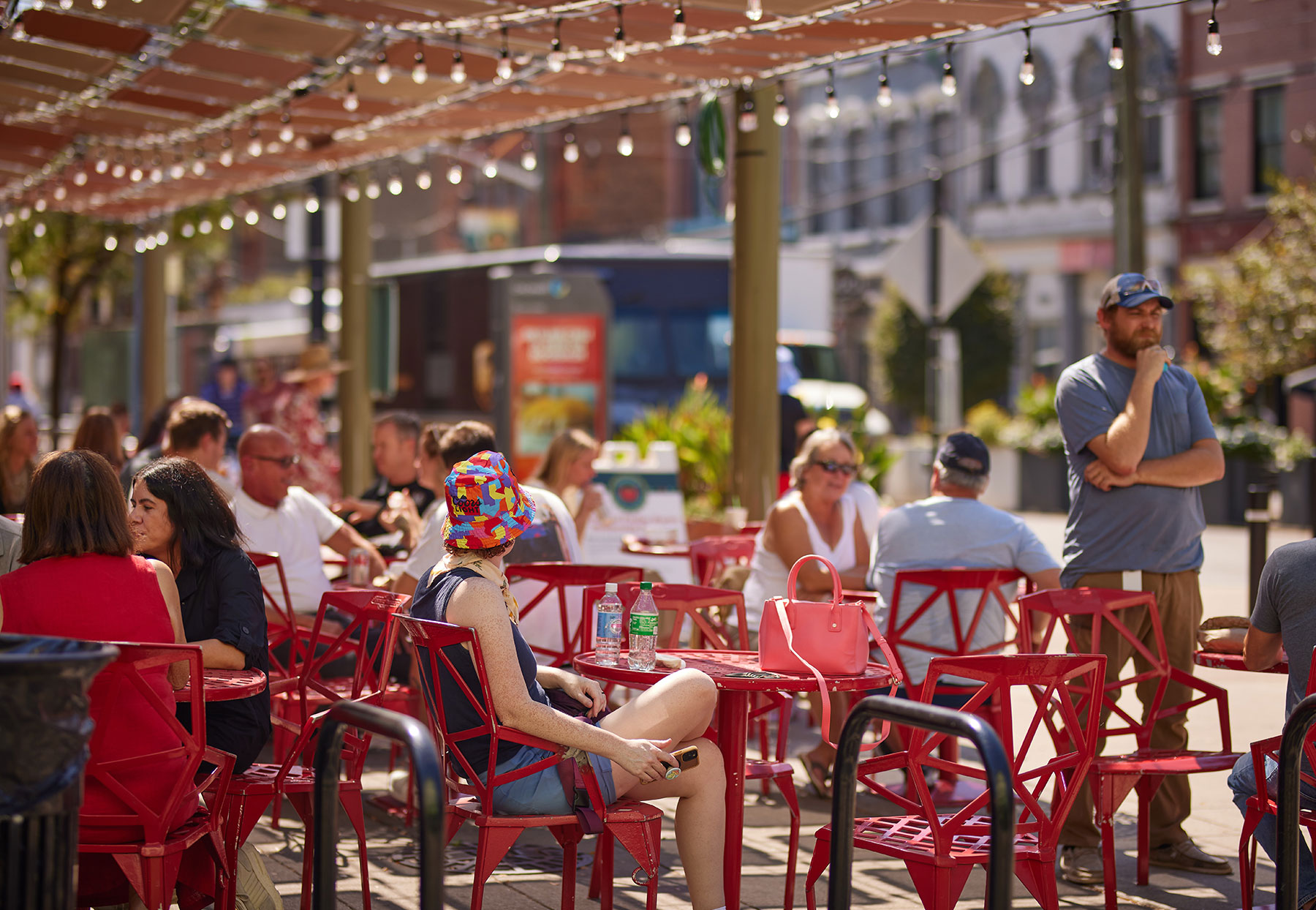 People enjoying the findlay market